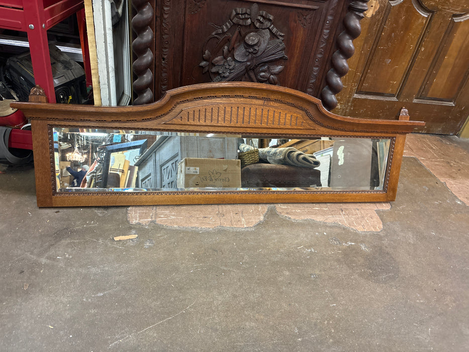 LOUIS XVI OAK FRAMED BEVELED MIRROR