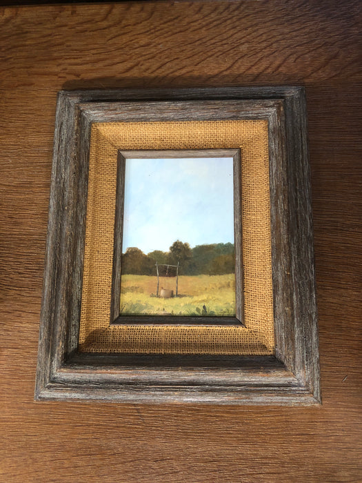 SMALL CACTI WITH WELL PAINTING SIGNED RON VOUGHAN