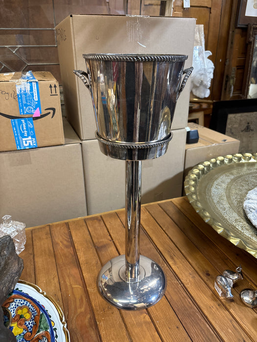 PRIMROSE EPNS SILVER PLATE WINE CHILLER BUCKET ON STAND