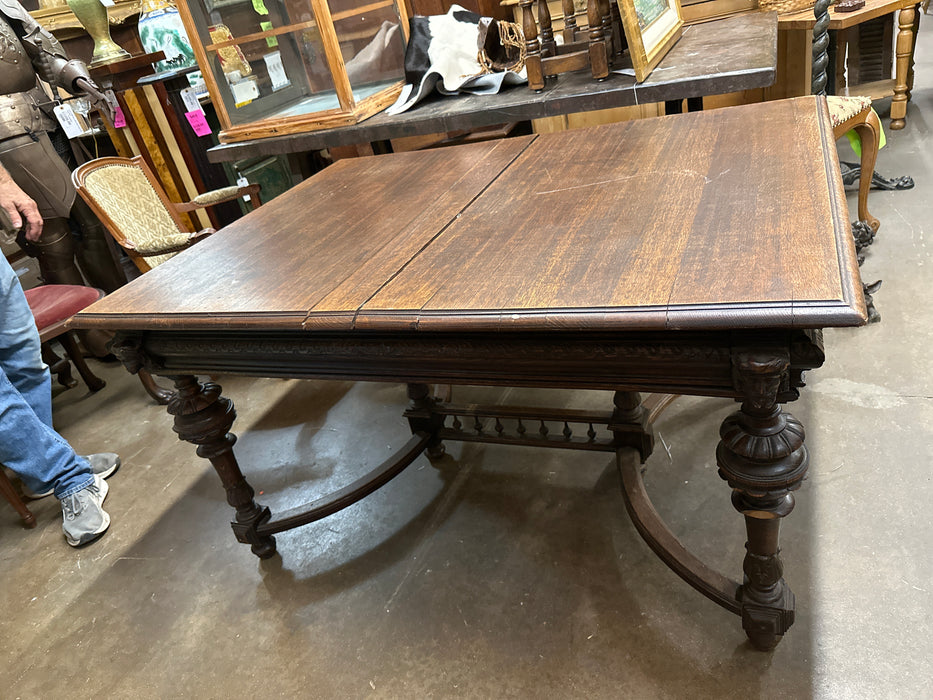 AS FOUND FRENCH MECHILLIN OAK DINING TABLE