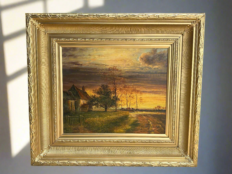LANDSCAPE WITH HOUSE OIL ON CANVAS SIGNED OTHELLO