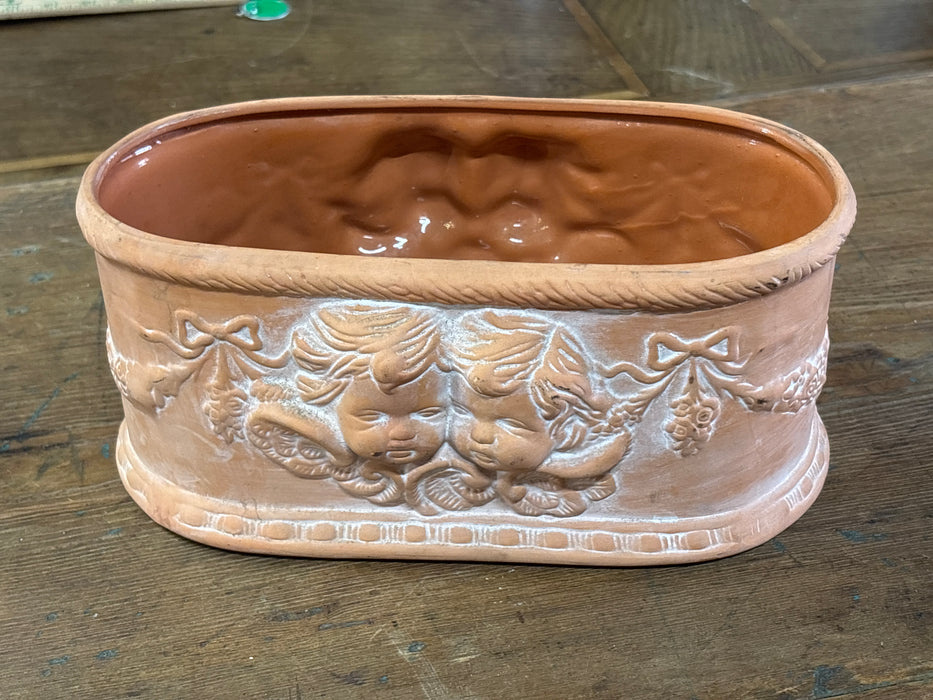VINTAGE TERRACOTTA CHERUB PLANTER