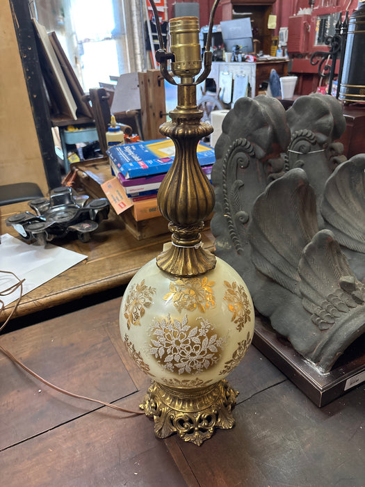 VINTAGE ENAMELED SPHERICAL TABLE LAMP