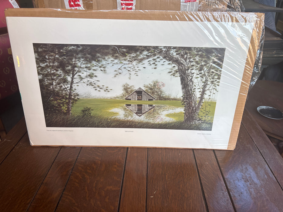 UNFRAMED PRINT OF “REFLECTION” HOUSE IN CLEARING BY ANDREW CHAPMAN