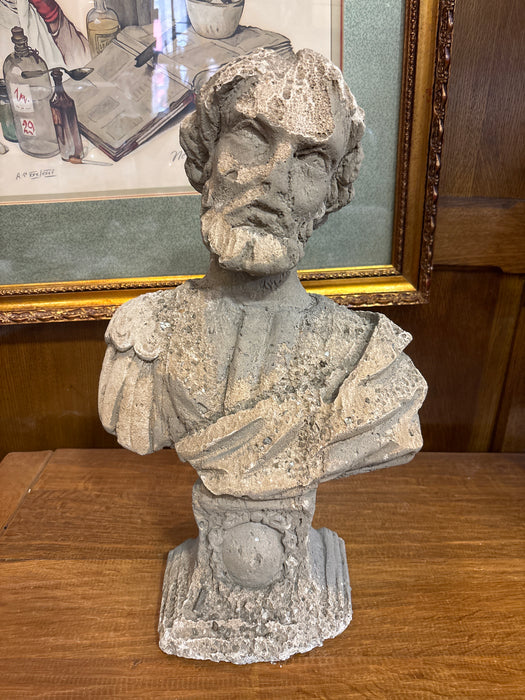 CONCRETE BUST OF MAN