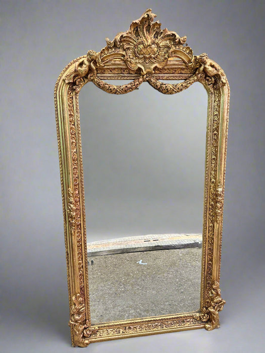 MEDIUM GOLD CHERUBIM  MIRROR NOT OLD