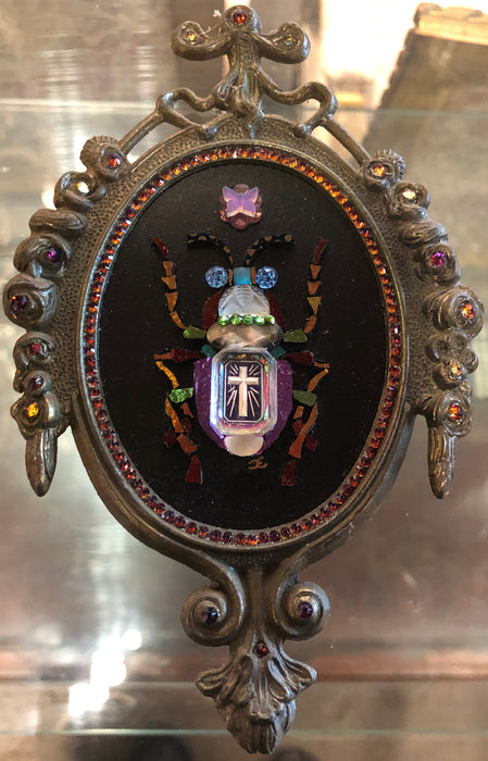 PAIR OF CASSEY EDMUNDS JEWELED SCARABS