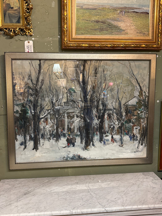 WALTER BIGGS ROANOKE COLLEGE MIXED MEDIA PAINTING