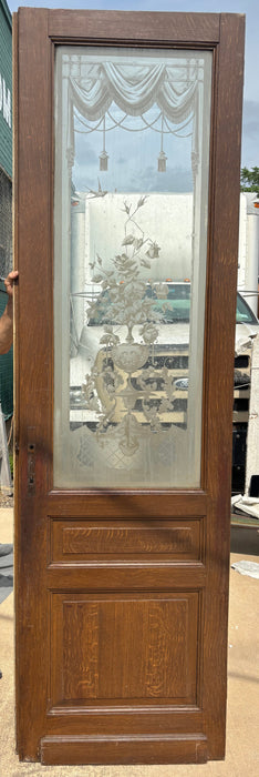 SET OF 3 ETCHED PEACOCK DOORS