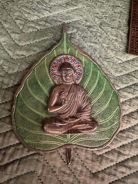 LOTUS LEAF BUDDHA PLAQUE