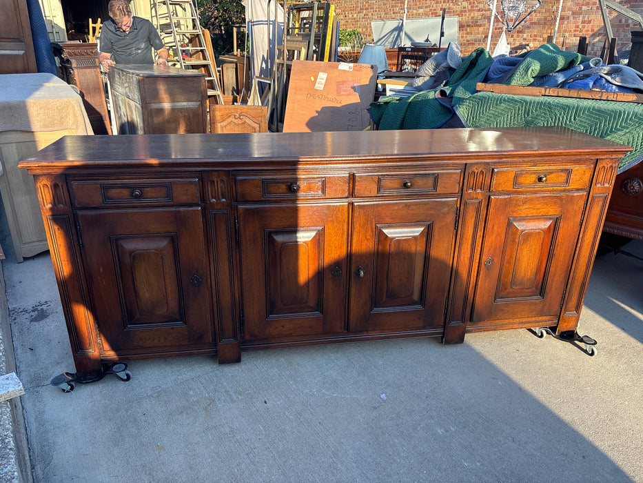 DARK OAK RUSTIC RAISED PANELS SIDEBOARD