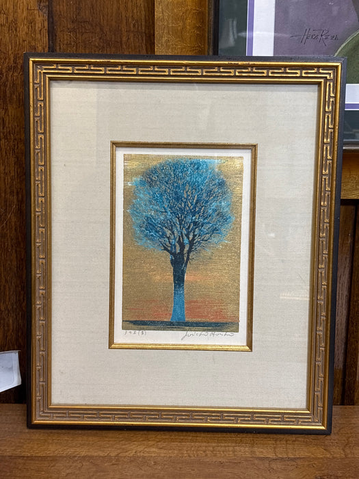 LITHOGRAPH OF BLUE TREE - SIGNED JOICHI HOSHI
