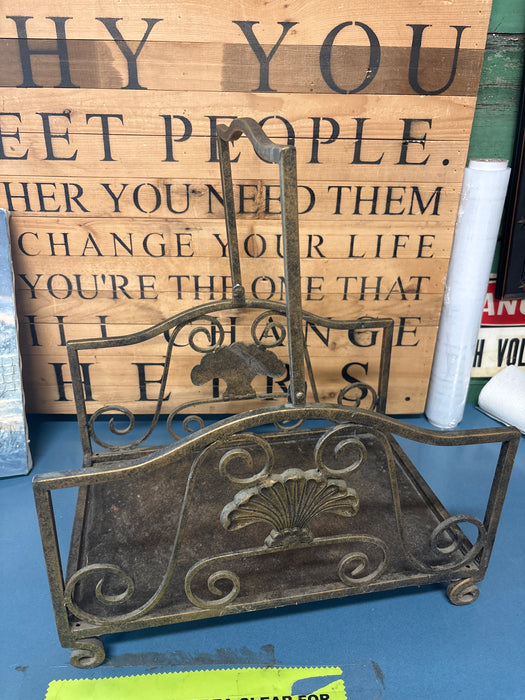 BRASS COLORED LOG HOLDER