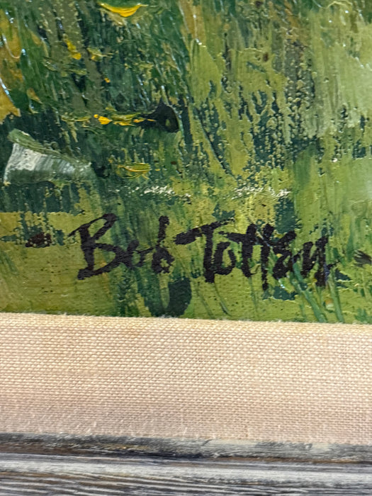 LARGE LANDSCAPE COASTAL SCENE OIL PAINTING SIGNED ROBERT TOTTEN