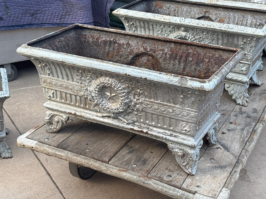 LARGE FRENCH PAINTED CAST IRON GARDEN PLANTER