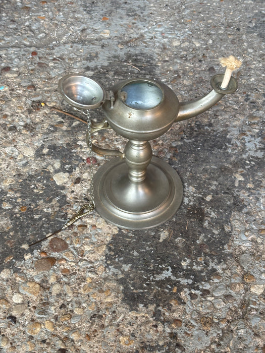 SMALL SILVER COLORED GENIE LAMP