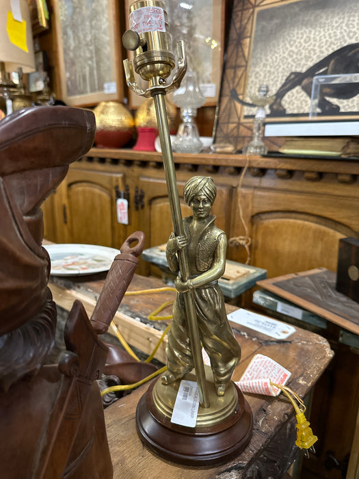 BRASS ALADDIN FIGURAL LAMP