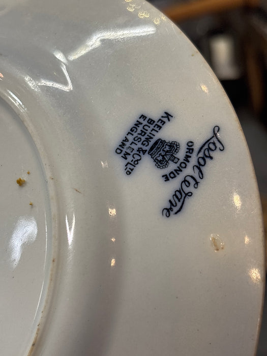 SINGLE ENGLISH TANSFERWARE BLACK ROSE PLATE