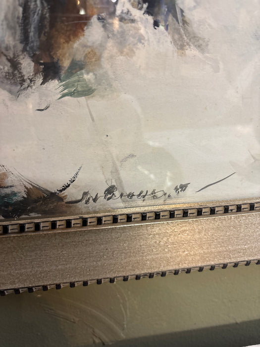 WALTER BIGGS ROANOKE COLLEGE MIXED MEDIA PAINTING