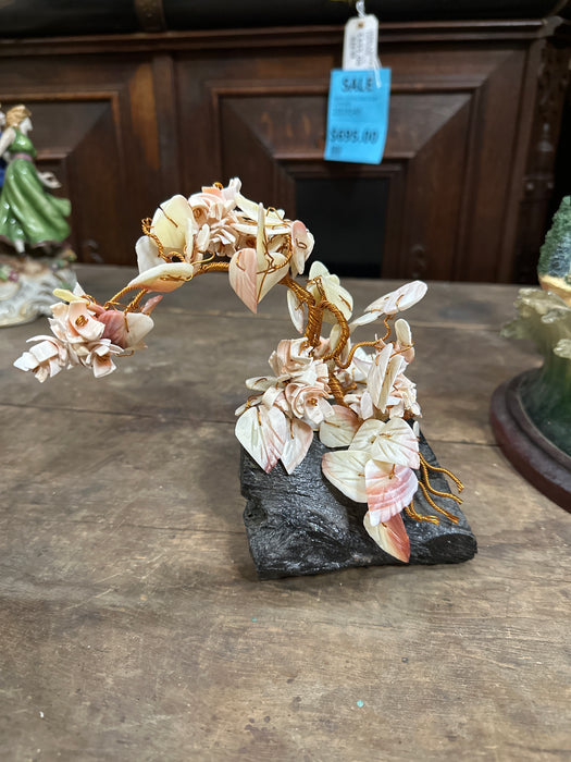 VINTAGE COPPER AND SHELL BONSAI TREE