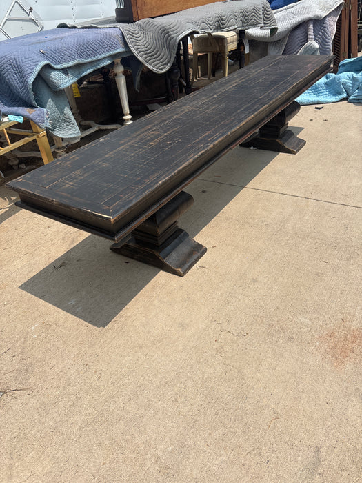 BLACK DOUBLE PEDESTAL BENCH
