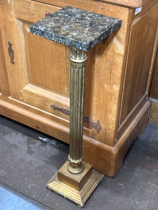 PETITE FLORENTINE PLANT STAND WITH MARBLE TOP