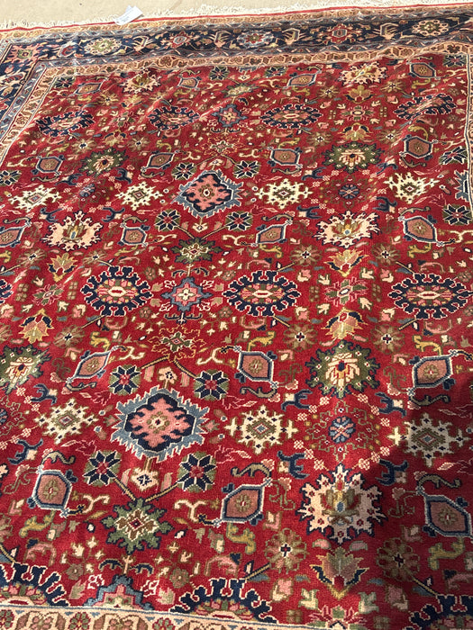 DARK BLUE AND RED PERSIAN HAND TIED RUG