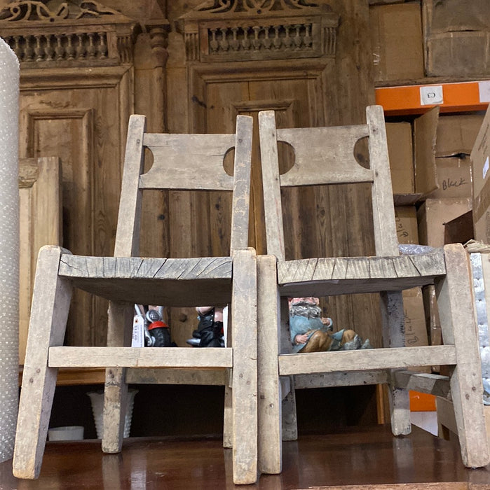 PAIR OF RUSTIC ROW CHILDREN'S CHAIR