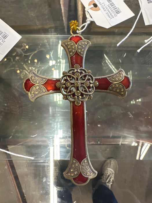 LARGE JEWELED CROSS ORNAMENT X 3