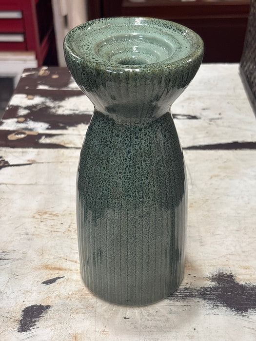 SMALL GREEN SPOTTED CANDLE HOLDER