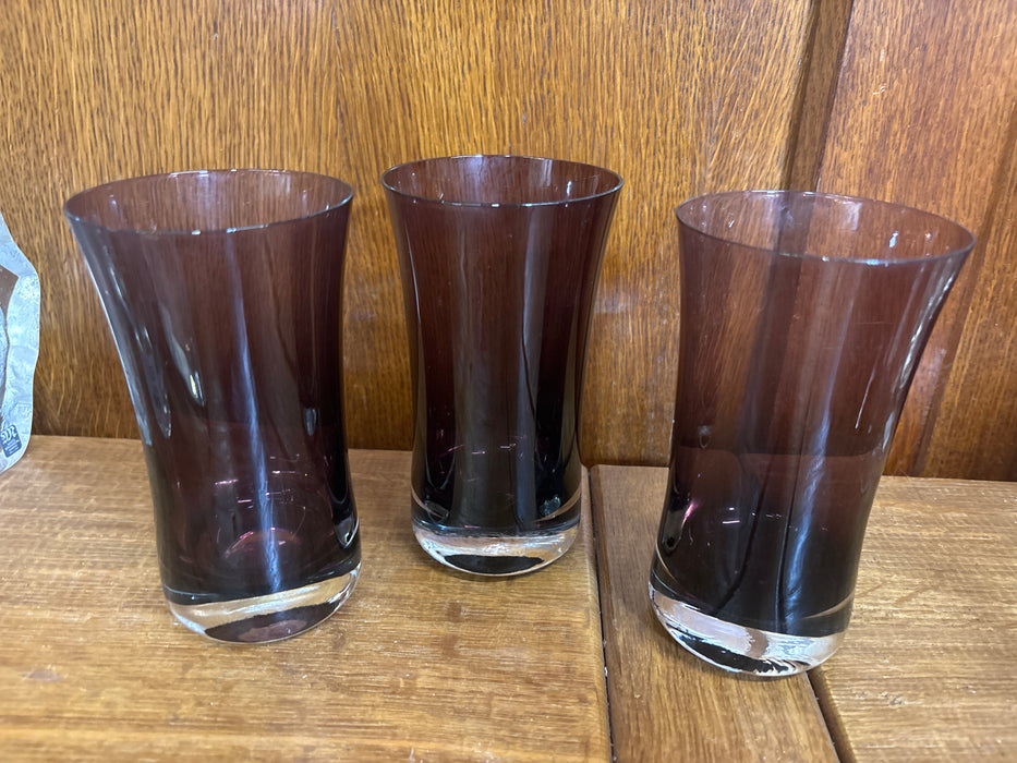 SET OF 3 AMETHYST GLASSES
