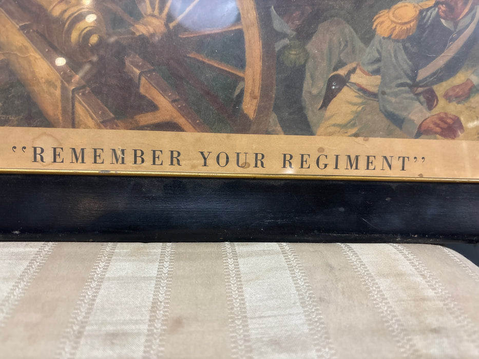FRAMED CALVARY CHARGE PRINT "REMEMBER YOUR REGIMENT"
