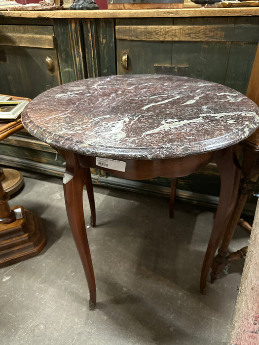 CABRIOLE LEG MARBLE TOP STAND TABLE