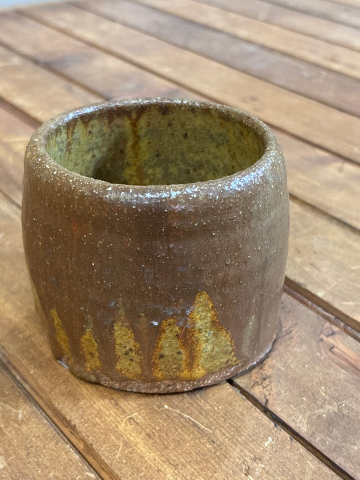 SMALL BROWN GLAZED POT