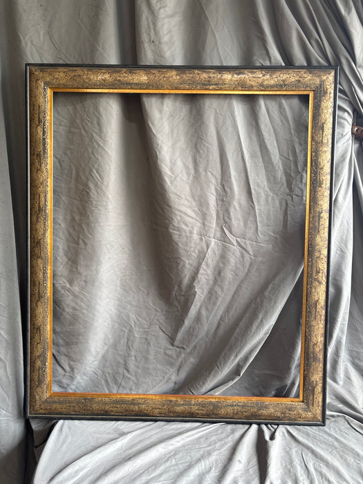 LARGE GILT AND BLACK MOTTLED FRAME WITH GOLD LINER 36”W 30”L