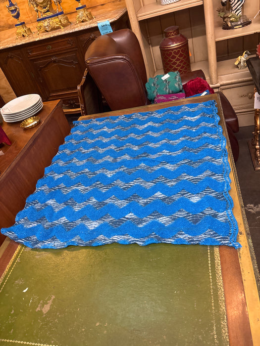 LARGE BLUE EARLY 1980S ITALIAN MISSONI FABRIC FROM NEIMAN MARCUS