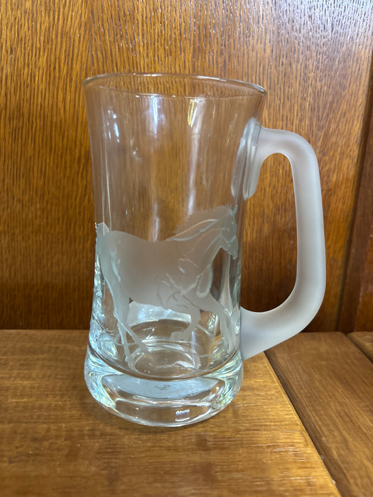 LARGE GLASS HORSE MUG