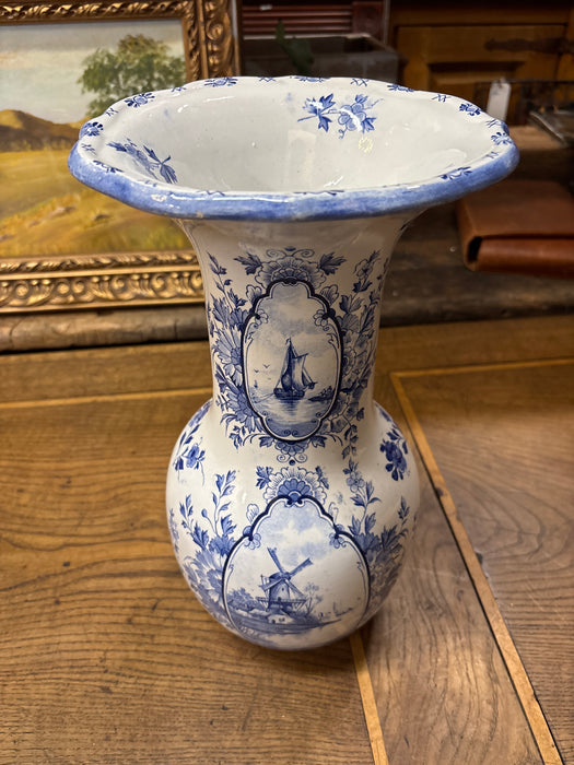 BLUE DELFT TALL FLARED VASE