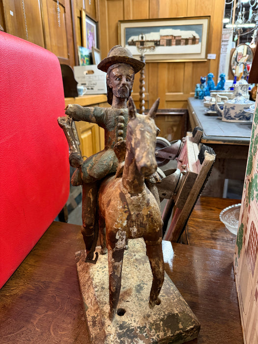 SPANISH WOOD STATUE OF DON QUIXOTE