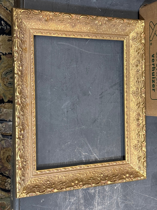 SMALL ORNATE GOLD FRAME 11”W 14”L