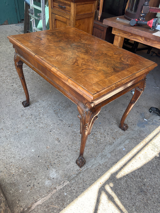 GEORGIAN CENTER TABLE WITH BURL - AS FOUND