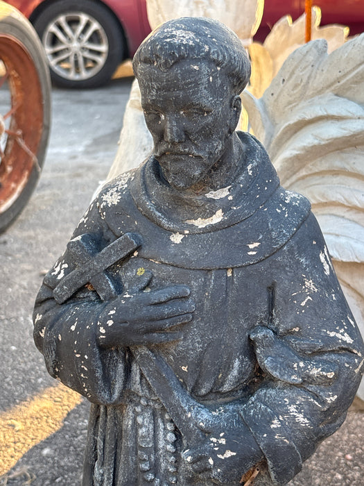 BLACK SAINT FRANCIS CONCRETE STATUE