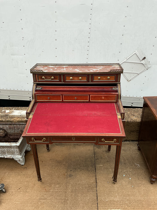 SMALL LOUIS XVI 19TH CENTURY TAMBOUR SECRETARY AS FOUND