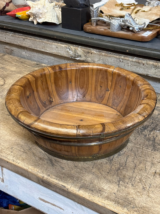 LARGE CHINESE YEW WOOD BOWL