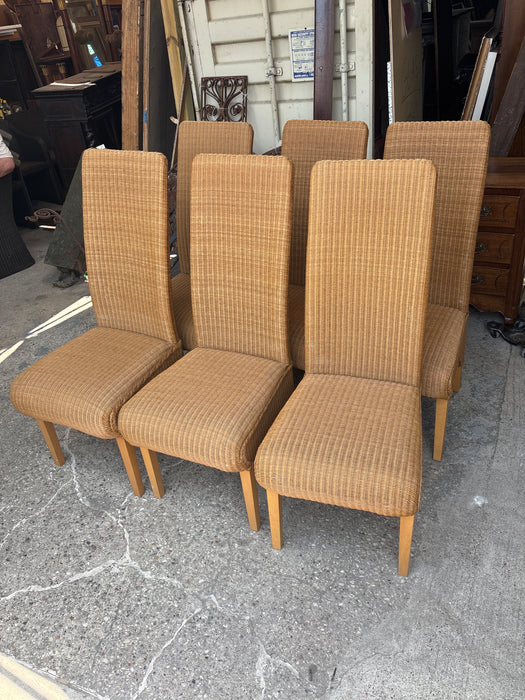 SET OF 6 LLOYD LOOM LIGHT WICKER CHAIRS