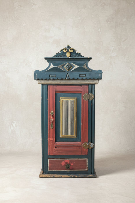 SWEDISH PAINTED PINE WALL CABINET