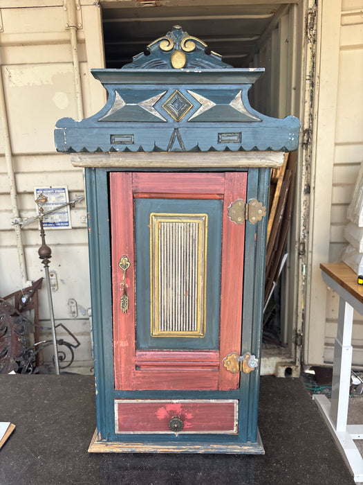 SWEDISH PAINTED PINE WALL CABINET
