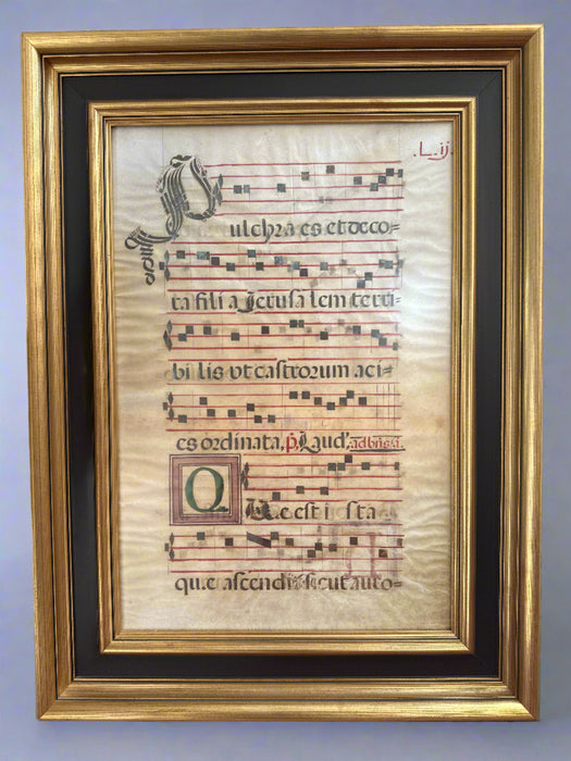 FRAMED VELLUM MUSIC SHEET