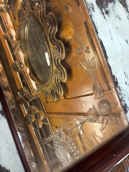 PEACH MIRRORED DECO DRESSER TRAY