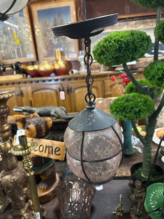 SMALL BLOWN GLASS HANGING SCONCE